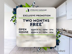 Bachelor apartment for rent in Burlington