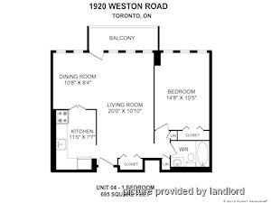 1 Bedroom apartment for rent in YORK 