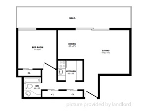 Bachelor apartment for rent in North York