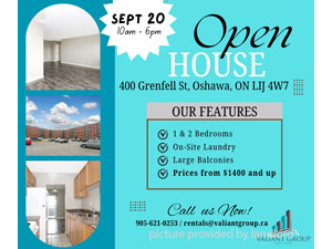 2 Bedroom apartment for rent in OSHAWA  