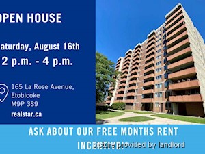 2 Bedroom apartment for rent in Etobicoke